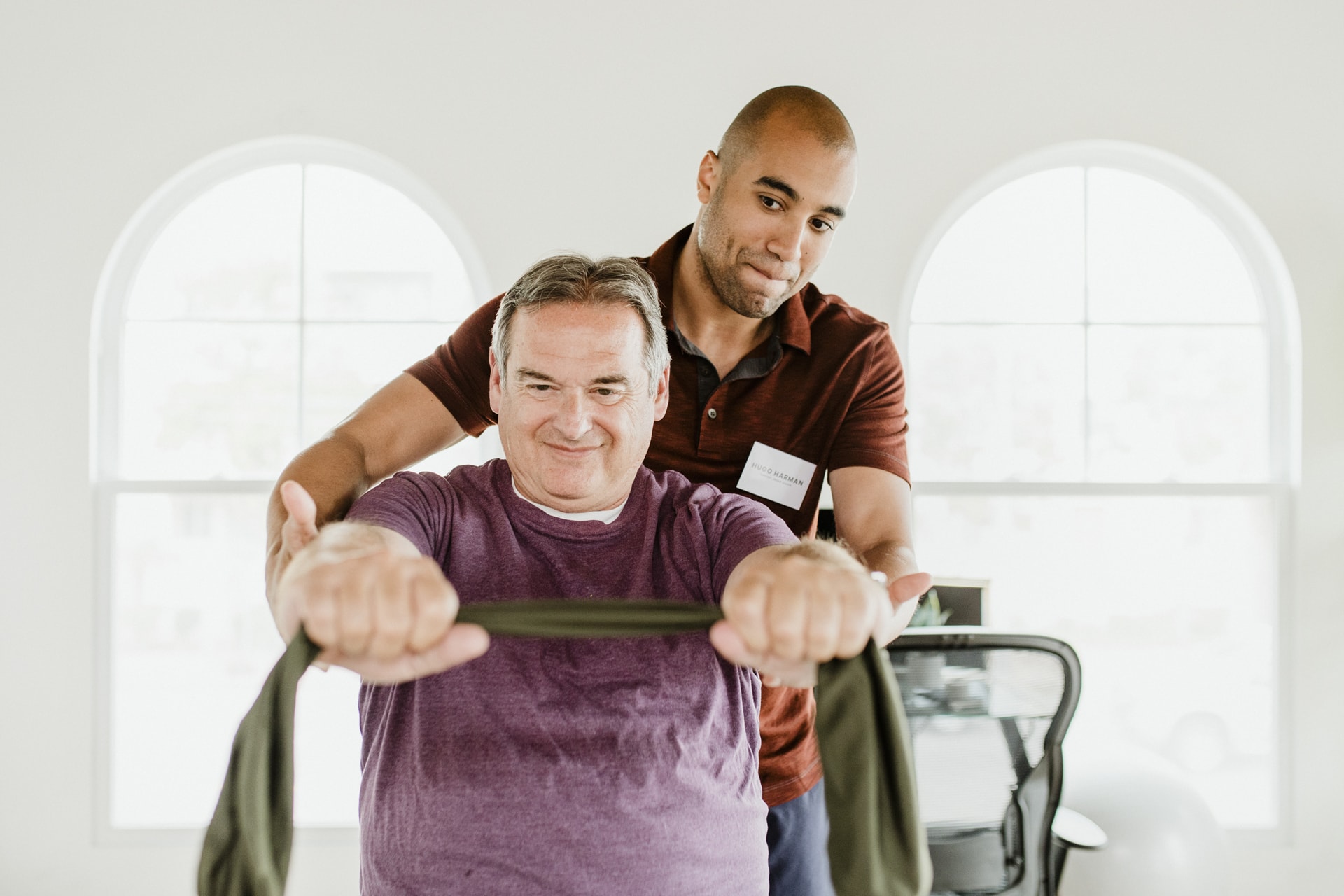 Person improving health and wellness through physical therapy